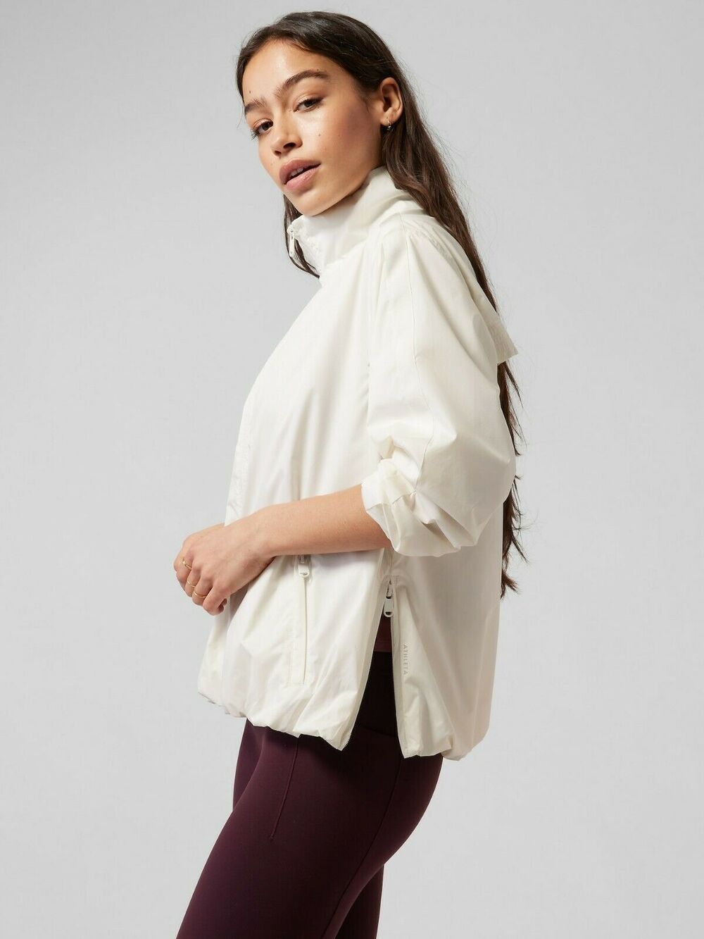 NWOT ATHLETA Sightseer Lace Jacket Magnolia White L Tall #986265 W0608